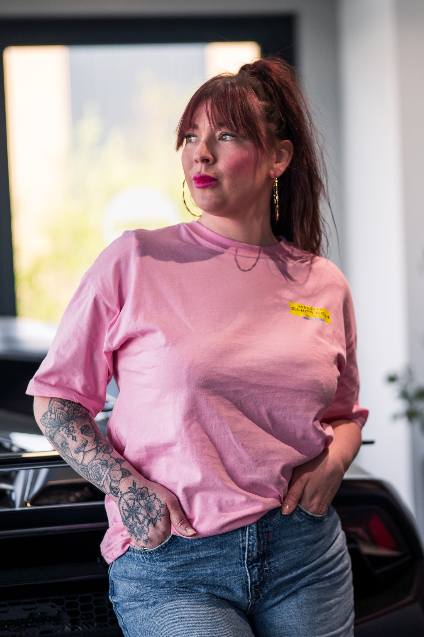 T-shirt manches courtes rose drift SHIFTECH X BTHX - Unisexe