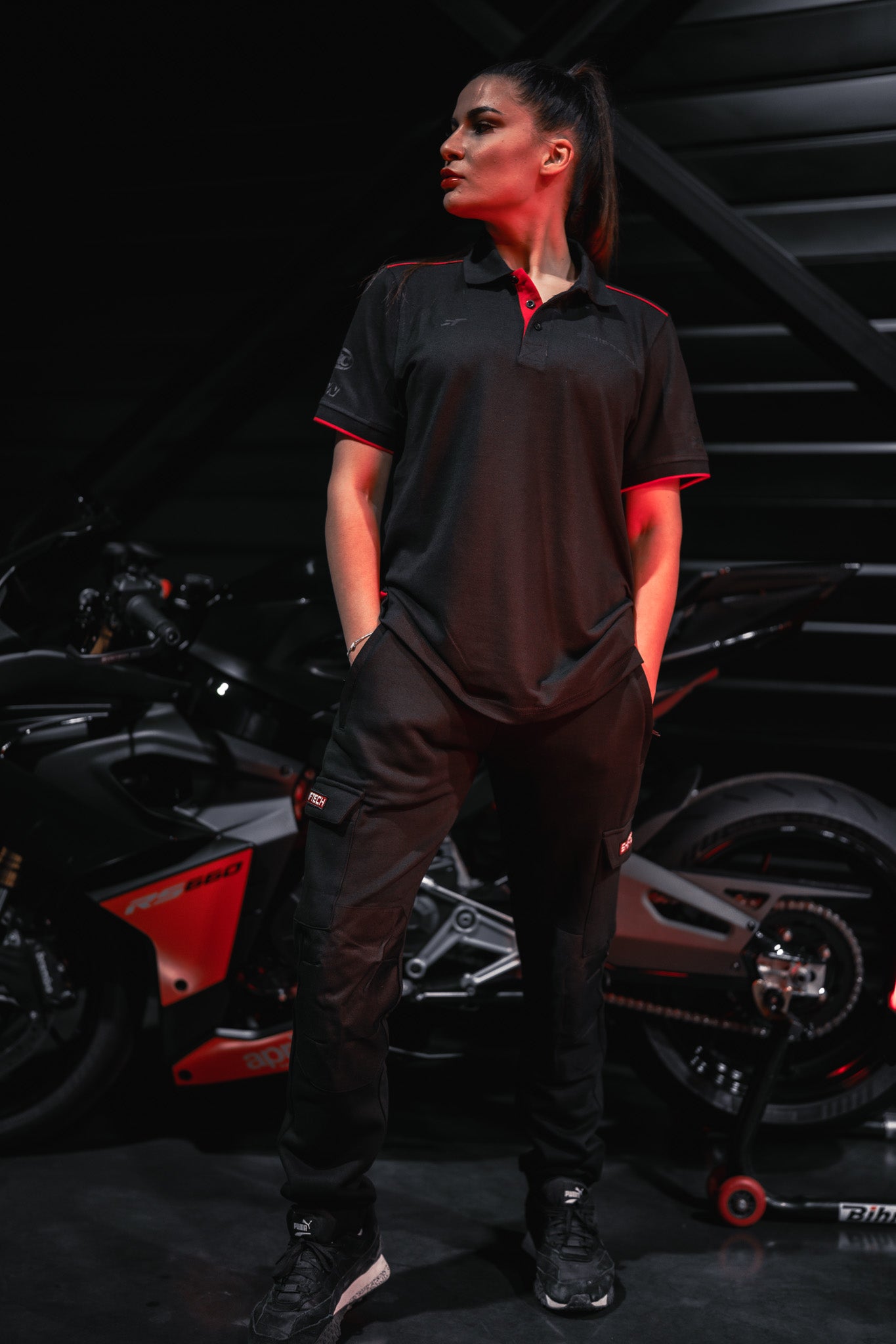 PANTALON NOIR CARGO SHIFTECH ATELIER - UNISEXE