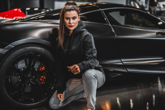 HOODIE NOIR IMPRIME DOS BANDE NOIR SHIFTECH