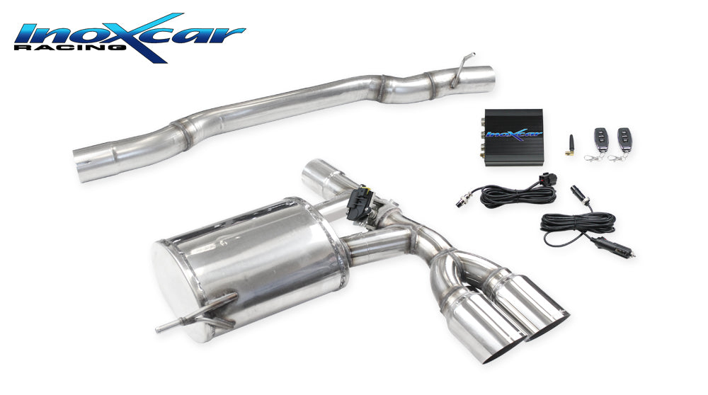 Arrière silencieux + Vanne + Télécommande Inoxcar VALV.MINI.01