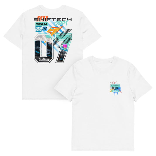 T-shirt manches courtes blanc SHIFTECH X BTHX SOSO - Unisexe
