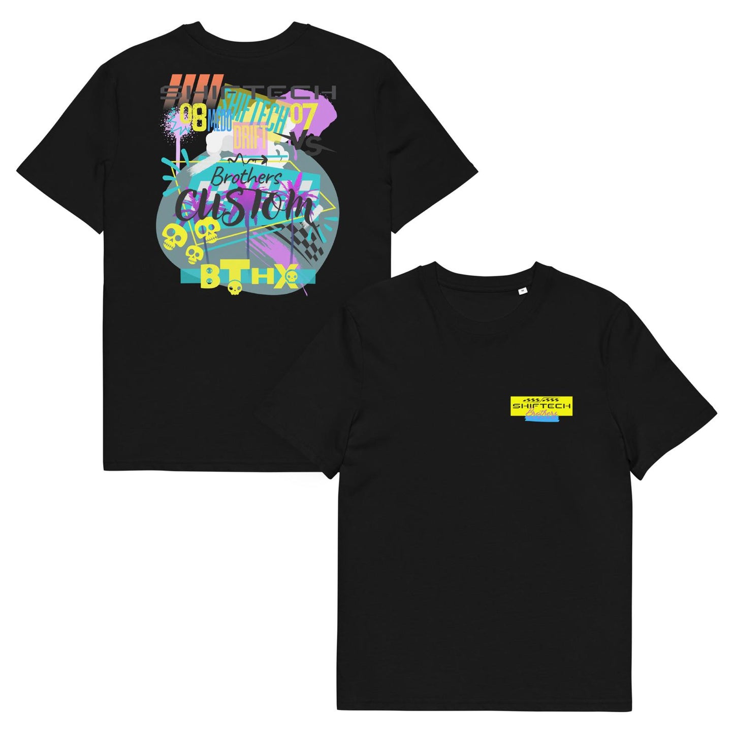 T-shirt manches courtes noir drift SHIFTECH X BTHX - Unisexe