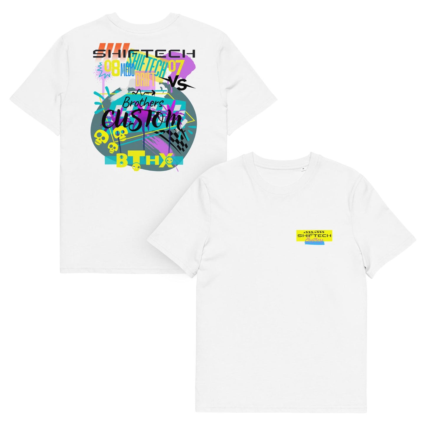 T-shirt manches courtes blanc drift SHIFTECH X BTHX - Unisexe