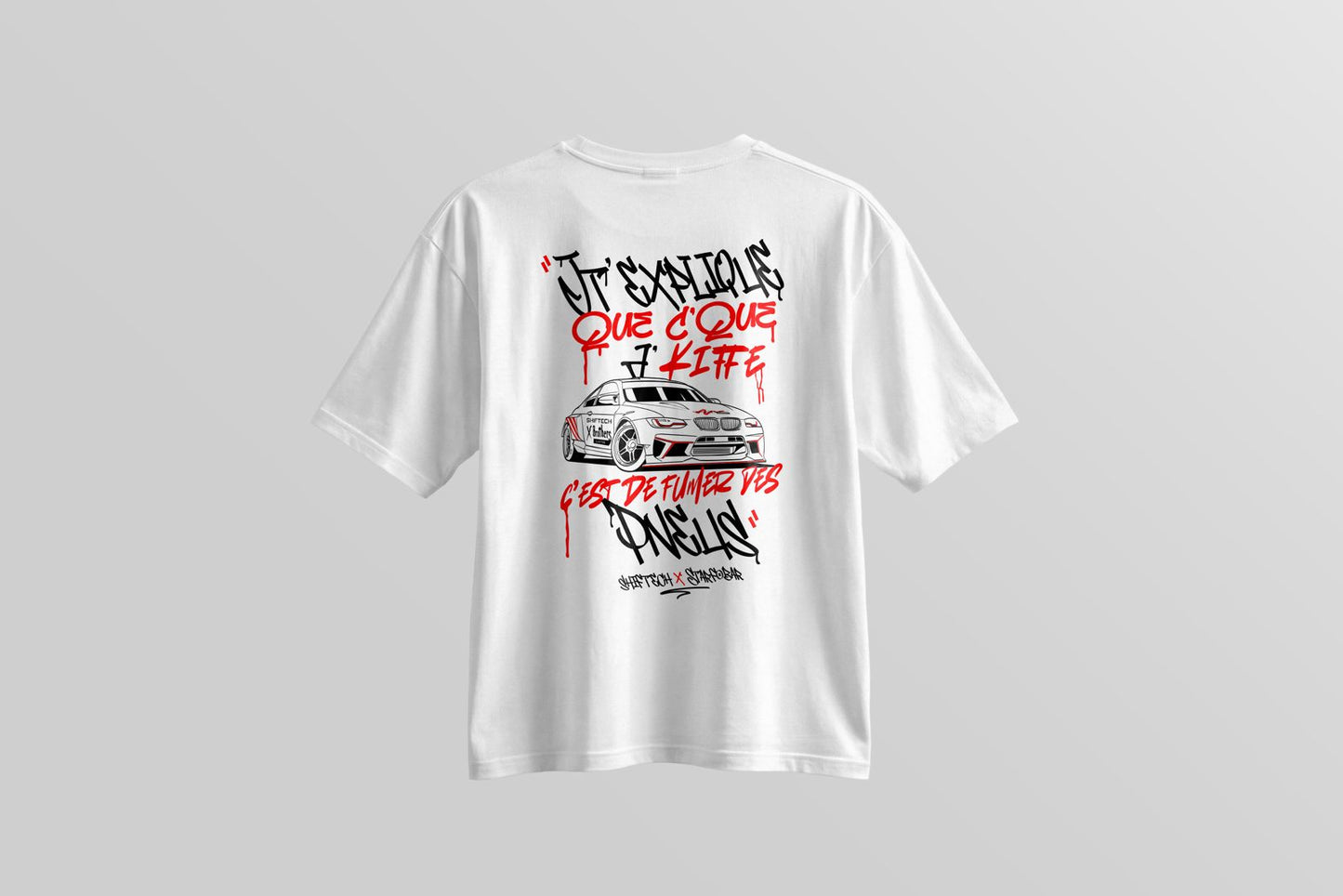 T-SHIRT SHIFTECH X STARFOBAR BLANC