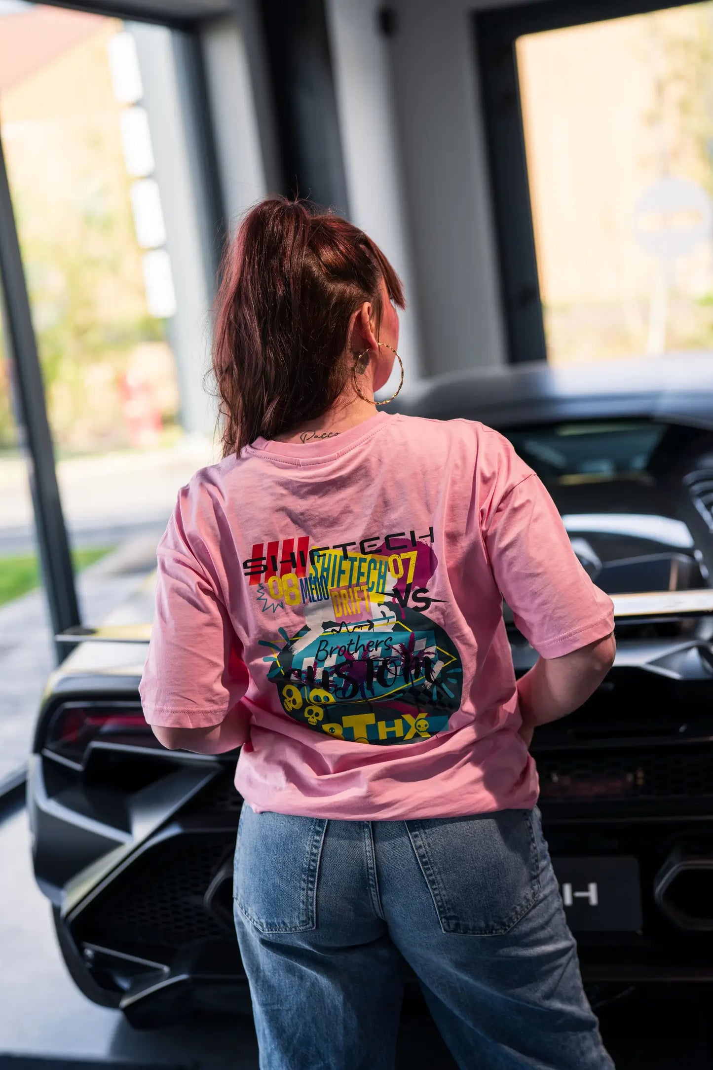 T-shirt manches courtes rose drift SHIFTECH X BTHX - Unisexe